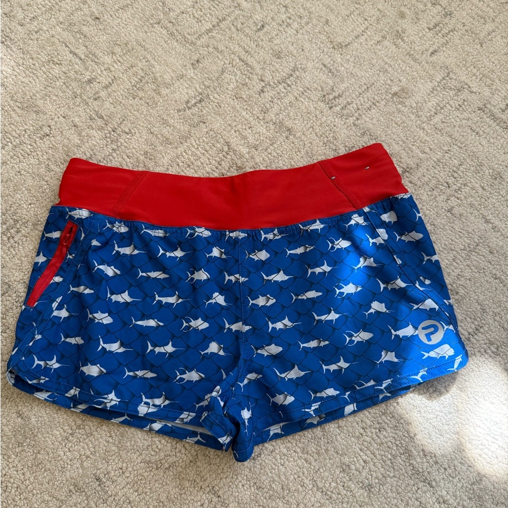 Pelagic Blue and Red Women's Shorts